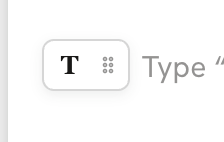 The T icon to the left of the text, which opens the tool menu